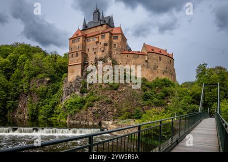 Blick auf die Burg Kriebstein Stockfoto