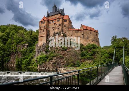 Blick auf die Burg Kriebstein Stockfoto