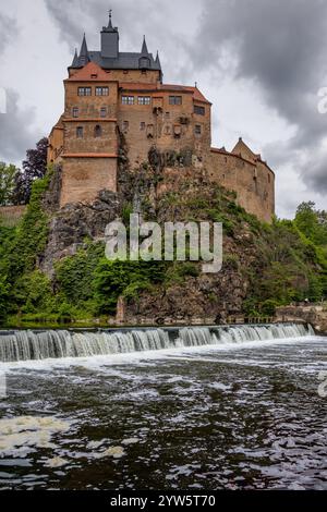 Blick auf die Burg Kriebstein Stockfoto