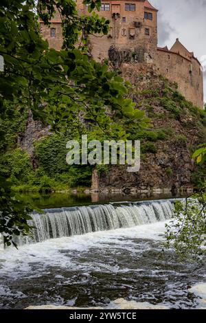 Blick auf die Burg Kriebstein Stockfoto