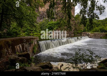 Blick auf die Burg Kriebstein Stockfoto