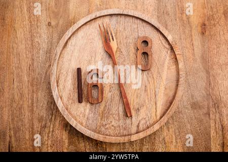 Intermittierende Nüchternleistungen. Intermittierendes Fastenkonzept 16:8. Stockfoto