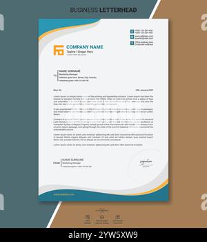 Modernes Vorlagen-Paket für Firmenbriefbögen mit minimalen abstrakten Designs, klaren Layouts, professionellem Branding und druckfertigen Geschäftsdokumenten Stock Vektor