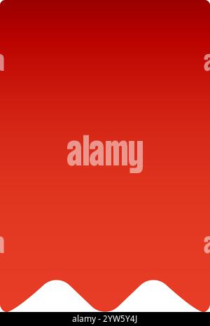 Roter Hintergrund mit Farbverlauf und gewelltem, weißem Rand am unteren Rand für eine lebendige und dynamische Grafik, die für verschiedene Designprojekte geeignet ist Stock Vektor