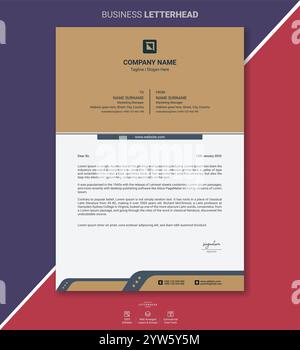 Modernes Vorlagen-Paket für Firmenbriefbögen mit minimalen abstrakten Designs, klaren Layouts, professionellem Branding und druckfertigen Geschäftsdokumenten Stock Vektor