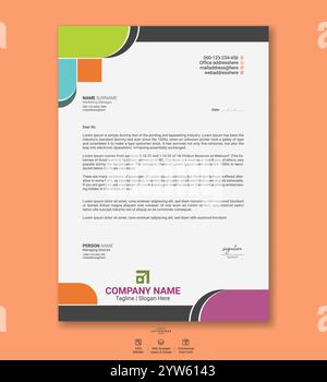 Modernes Vorlagenbündel für Firmenbriefbögen mit minimalen abstrakten Designs, klaren Layouts, professionellem Branding und druckfertigen Geschäftsdokumenten Stock Vektor