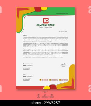 Modernes Vorlagen-Paket für Firmenbriefbögen mit minimalen abstrakten Designs, klaren Layouts, professionellem Branding und druckfertigen Geschäftsdokumenten Stock Vektor