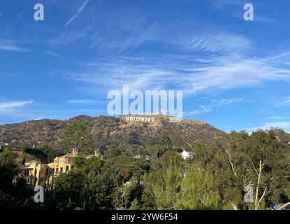 Das berühmte Hollywood-Schild in den Holywood Hills mit Blick auf Los Angeles, Kalifornien, USA Stockfoto