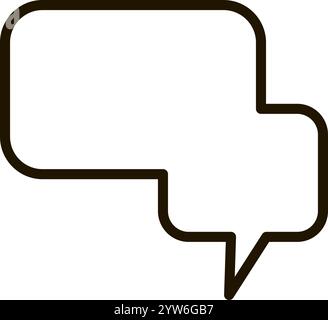 Zwei leere Sprechblasen, die sich miteinander verbinden, symbolisieren ein fortlaufendes Gespräch, den Austausch von Ideen und Informationen in einem dynamischen Dialog oder Stock Vektor