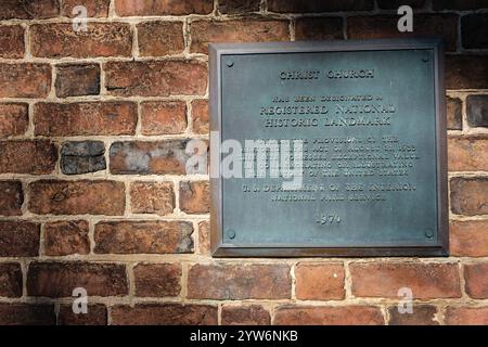 Alexandria, Virginia, USA. Christ Church National Historic Landmark Marker. Stockfoto