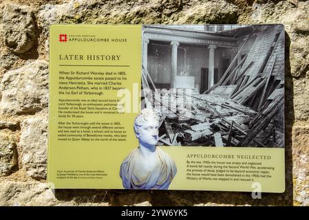 Historische Ruine von Appuldurcombe House, Isle of Wight Stockfoto