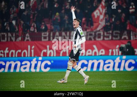 Monza, Italie. Dezember 2024. Lorenzo Lucca (Udinese Calcio) während des italienischen Meisterschaftsspiels Serie A zwischen AC Monza und Udinese Calcio am 9. November 2024 im U-Power Stadion in Monza, Italien - Foto Morgese-Rossini/DPPI Credit: DPPI Media/Alamy Live News Stockfoto