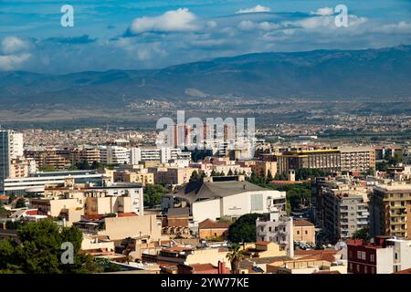 Appartementhäuser in Cagliari Sardinien Italien von oben Stockfoto