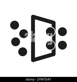 Symbol Luftfilter. Partikel, die durch den Filter strömen. Abstraktes Vektordesign. Symbol für minimalistische Filterung. Stock Vektor