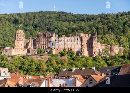 Stadtansicht auf das Heidelberger Schloss, Deutschland, 20. August 2022 Stockfoto