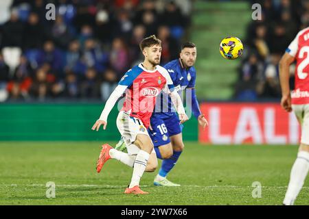 Getafe, Spanien. Dezember 2024. Jofre Carreras (Espanyol) Fußball/Fußball : spanisches LaLiga EA Sports Spiel zwischen Getafe CF 1-0 RCD Espanyol de Barcelona im Estadio Coliseum Getafe in Getafe, Spanien . Quelle: Mutsu Kawamori/AFLO/Alamy Live News Stockfoto