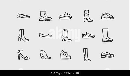 Schuhe Icons set Stock Vektor