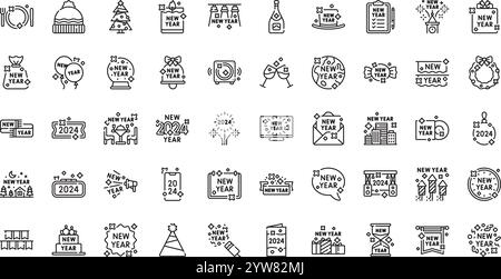 Hochwertige Sammlung von Vektorsymbolen mit editierbarer Kontur. Ideal für professionelle und kreative Projekte. Stock Vektor