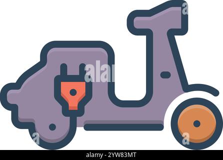 Symbol für Elektro, Roller Stock Vektor