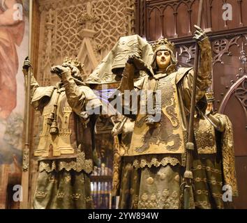 Grab von Christoph Kolumbus in der Kathedrale von Sevilla Stockfoto