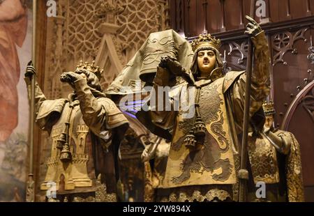 Grab von Christoph Kolumbus in der Kathedrale von Sevilla Stockfoto