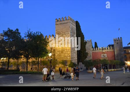 Eingang Alcazar (Löwentor) in Sevilla, Spanien Stockfoto