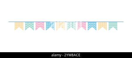 Pastellfarbene Girlande mit Fahnen Stock Vektor