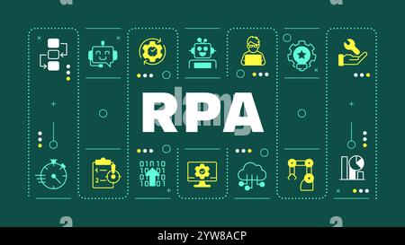 RPA-Konzept mit dunkelgrünem Wort Stock Vektor