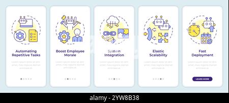 Vorteile des RPA Onboarding Mobile App-Bildschirms Stock Vektor