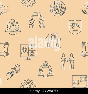 Kommunikation und Geschäftsbeziehungen verlaufen nahtlos. Vektorabbildung. Stock Vektor