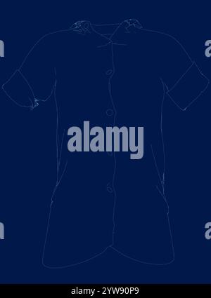 poloshirt aus Blue Lines. Vektorabbildung Stock Vektor