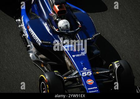 55 SAINZ Carlos (Spa), Williams Racing FW45, Aktion während des Formel 1 Abu Dhabi Nachsaison-Tests 2024, am 10. Dezember 2024 auf dem Yas Marina Circuit in Abu Dhabi, Vereinigte Arabische Emirate Stockfoto