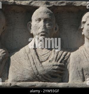 Römische Kunst Via Appia (Via Apia). Funeray-Denkmal. Ilario Fusto Grab. Rom. Italien. Stockfoto