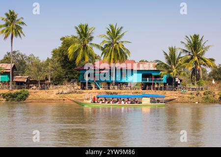 Die Insel Don Det am Mekong im 4 Thousand Island Archipel in der Provinz Champasak, Laos, Südostasien Stockfoto