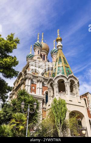 Außenansicht der Russisch-orthodoxen Kirche, Russische Kirche in Sanremo, San Remo, Imperia, Ligurien, Italien Europa Stockfoto