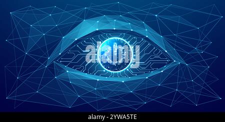 Technikauge mit kreisförmigem ein-/Ausschalter mit Neonkabel Stock Vektor