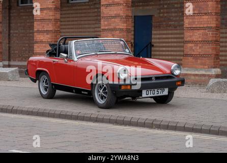 1975 MG Midget Gummistoßstange klassischer britischer Sportwagen Stockfoto