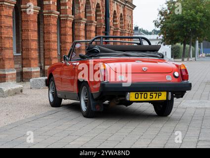 1975 MG Midget Gummistoßstange klassischer britischer Sportwagen Stockfoto