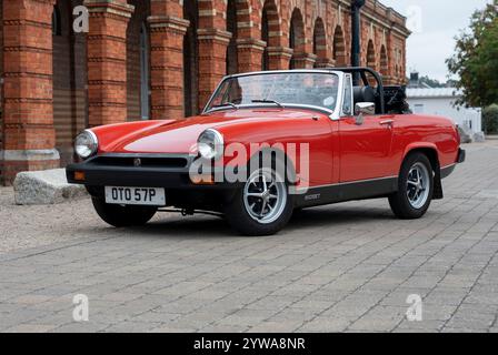 1975 MG Midget Gummistoßstange klassischer britischer Sportwagen Stockfoto