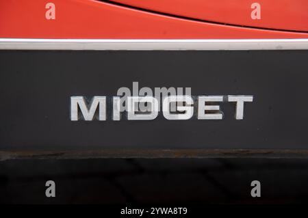 1975 MG Midget Gummistoßstange klassischer britischer Sportwagen Stockfoto