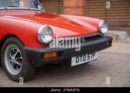 1975 MG Midget Gummistoßstange klassischer britischer Sportwagen Stockfoto