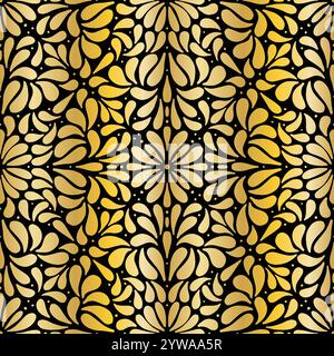 Nahtloses Vektormuster mit kompliziertem Goldmandala, grün auf weiß, Textil, Scrapbook, Verpackung. Vektorabbildung Stock Vektor