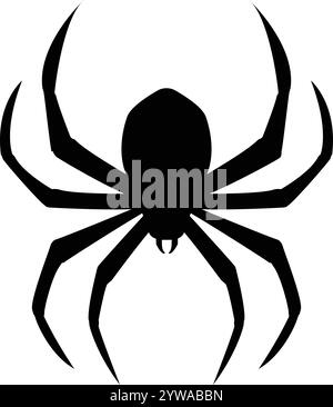 Spider Icon Vektor, Spider Silhouette, Halloween Icon, gruselige Spider Illustration Stock Vektor