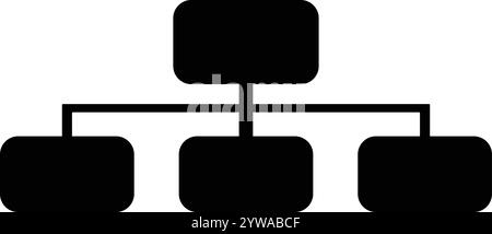 UI-Symbol, Originierungsdiagramm, hierarchische Struktur, Sitemap, Verwaltungssymbol, Netzwerksymbol, Sitemap-Pfad-Navigation Stock Vektor