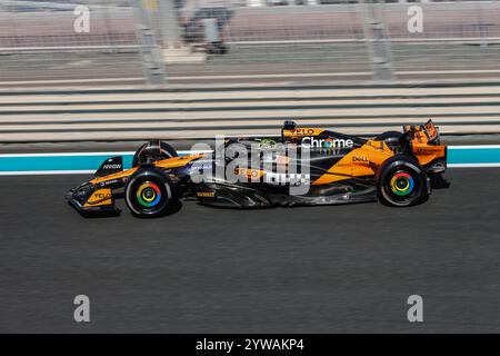 04 NORRIS Lando (gbr), McLaren F1 Team MCL38, Action während des Formel 1 Abu Dhabi Nachsaisontests 2024 am 10. Dezember 2024 auf dem Yas Marina Circuit in Abu Dhabi, Vereinigte Arabische Emirate Stockfoto