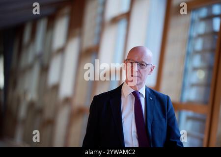 Edinburgh Schottland, Vereinigtes Königreich 10. Dezember 2024. Erster Minister John Swinney MSP im schottischen Parlament. Credit sst/alamy Live News Stockfoto