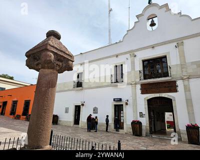 Zempoala, Hidalgo, Mexiko - 14. Februar 2024: Die magische mexikanische Stadt Zempoala im Bundesstaat Hidalgo mit Kulturtourismus ist die Hauptattraktion Stockfoto