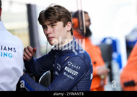BROWNING Luke (gbr), Fahrer der Williams Racing Academy, Porträt während des Formel 1 Abu Dhabi Nachsaisontests 2024 am 10. Dezember 2024 auf dem Yas Marina Circuit in Abu Dhabi, Vereinigte Arabische Emirate Stockfoto