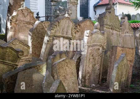 Alter Jüdischer Friedhof, Prag, Tschechien. Stockfoto