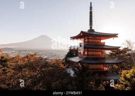 Chureito-Pagode und Fuji-Berg im Herbst, Japan Stockfoto